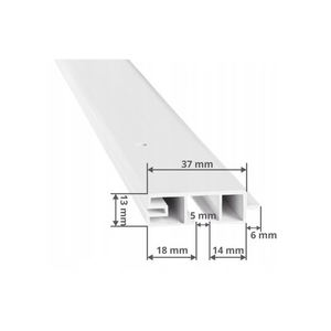 Kit de rail de plafond Bojanek blanc complet avec cache, profil PVC 2 canaux, éclairage de bureau moderne, kit d'installation léger - Product Image 3