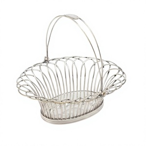 Bulk Oval Shape Silver Metal Fruits <b>Basket</b> For Dining <b>Table</b> Decoration Fruits <b>Basket</b> At Wholesale Pricing - Product Image 1