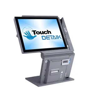 Multifunctionele Pos 15 Inch All In One Pos Terminal Met Printer Dual Screen Touch Kassasysteem