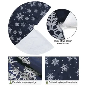High Quality 36-Inch Blue Faux Fur Christmas Tree Skirt Soft Cozy Home Decor Ornament For Festive Parties Crafts