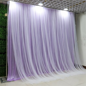 Tuyaux en tulle de soie glacée double couche et rideaux personnalisés support de toile de fond photo pour la photographie d'événements de mariage décoration - Product Image 5