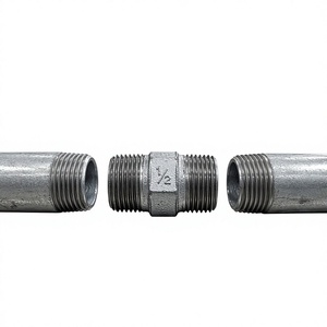 Conector Recto de Doble Boquilla de Hierro Maleable Galvanizado con Rosca Hexagonal Externa para Manguera Contra Incendios - Product Image 1