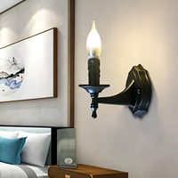 Lámpara de Pared Moderna Rústica de Aluminio Negro con 1 Luz, Diseño de Cera que Cae, para Sala de Estar, Dormitorio, Pasillo