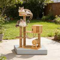 Colección de Árboles para Gatos de Madera Maciza, Diseño Completo, Varios Modelos, Set de Exhibición para Venta al por Mayor