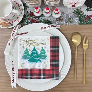 16 serviettes décoratives <span class=keywords><strong>de</strong></span> Noël à carreaux rouges et noirs avec motifs dorés, serviettes <span class=keywords><strong>en</strong></span> <span class=keywords><strong>papier</strong></span> à thème <span class=keywords><strong>de</strong></span> Noël pour restaurants - Product Image 6