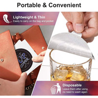 Couverture de boisson noire pour la Protection de l'alcool autocollants de couvercle de boisson jetables couverture de tasse adhésive pour la prévention des pointes de boissons