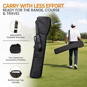 Bolsa de Golf Impact Sports, Negra, Ligera, Impermeable, de Poliéster, Unisex, con Correa de Hombro Arqueada y Bolsillo Interior con Cremallera - Product Image 3