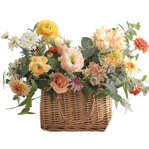 Cesta de Flores Multifuncional de Madera Rústica Natural Ecológica para Decoración del Hogar, Bodas, Fiestas, Festivales y Navidad - Product Image 1