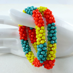 Новые оптовые браслеты из граненых бусин-ронделей, стеклянные браслеты оптом для женщин, браслеты из стеклянных хрустальных бусин - Product Image 3