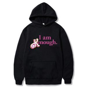 Maglione Casual in pile con cappuccio da donna da uomo '<span class=keywords><strong>I</strong></span> <span class=keywords><strong>Am</strong></span> Kenough' con lettere larghe stile Harajuku per l'inverno per <span class=keywords><strong>i</strong></span> fan della serie TV americana - Product Image 6