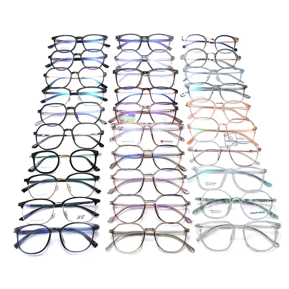 Promotional Cheap Fashion Optical Spectacle Eyeglasses Frames for Men Women Unisex TR90 metal eyewears