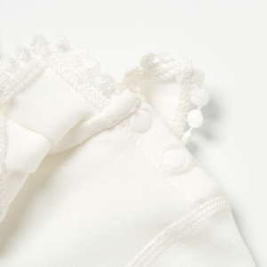 GOTS certified organic cotone neonato pianura bianco del bambino della ragazza vestiti della tuta del pagliaccetto <span class=keywords><strong>tutina</strong></span> per i bambini - Product Image 4