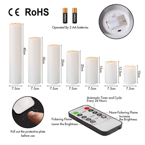 Mati's Blameless Smooth Flameless White Pillar <strong>Candles</strong> Remote Controlwax Led <strong>Large</strong> Pillar <strong>Candles</strong> - Product Image 3