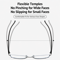 Gafas de Lectura Portátiles con Clip para el Cuello, Metálicas, con Protección Anti Luz Azul, Unisex, Cómodas, para Presbicia, con Montura Plegable