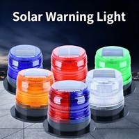Balise d'avertissement solaire à LED avec base magnétique, lumière stroboscopique clignotante pour la sécurité