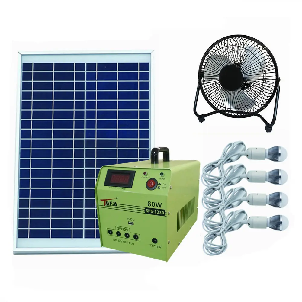 Sistema di illuminazione portatile a energia solare integrato kit per uso domestico 30w Dc Led Mini sistema di illuminazione per interni a energia solare
