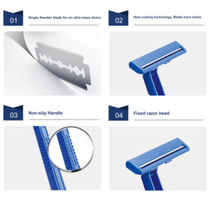 ماكينة حلاقة للرجال بشفرة واحدة للبيع بالجملة من OEM ، ماكينة حلاقة من الفولاذ المقاوم للصدأ سويدن - Product Image 2