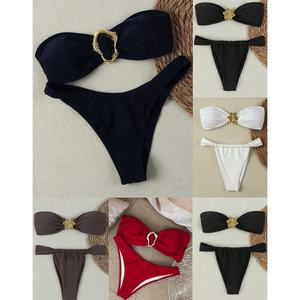 Traje de Baño Bikini de Cintura Alta con Push-Up para Mujer, Proveedor OEM, con Tirantes en V, Material Spandex/Poliéster, Secado Rápido - Product Image 6