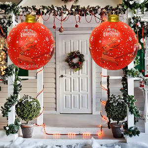 Bola Inflable de PVC de 23.6 Pulgadas, Moderna, Ecológica e Impermeable, con Diseño de Reno Tirando de un Carro, para Decoración Navideña del Hogar y Jardín - Product Image 5