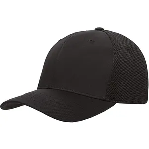 Özel Logo düz boş nefes örgü Snapback şapka, toptan ayarlanabilir siyah şoför şapkası erkekler için