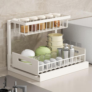 Étagère de rangement de cuisine à double niveau, murale, pour condiments, avec plateau d'égouttage, pour comptoir, évier ou armoire - Product Image 1
