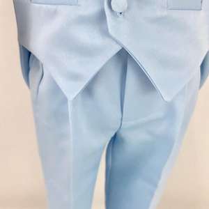 Ropa moderna de lujo para recién nacido, nuevo diseño, cómoda, personalizada, para fiesta de cumpleaños, venta al por mayor, conjunto de trajes para bebé azul de alta calidad - Product Image 4