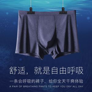 Ropa Interior Masculina de Seda de Hielo, Ultrafina 3D, Sin Costuras, Transpirable, de Ángulo Plano, Talla Grande, Bóxers Juveniles - Product Image 4