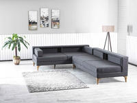 Canapé d'angle modulable convertible trois places en tissu, style européen moderne, transformable, pour salon, villa, hôtel