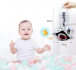 Jouets Montessori JET OEM Tambour tactile sensoriel et cloche à main Cartes sensorielles noir et blanc pour le développement sensoriel Jouets éducatifs - Product Image 3