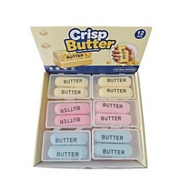 Jouet Squishy en forme de beurre, à remontée lente, doux, anti-stress, 12 pièces, jaune, rose, bleu
