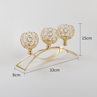 Chandelier doré en métal et verre, bougeoir à bougie chauffe-plat transparent type globe à neige, support de bougie rond pour mariage et table