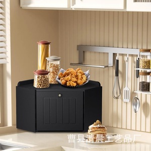 Boîte de rangement pour pain en bois, style moderne minimaliste, multifonctionnelle, pour le bureau, 1er étage - Product Image 4