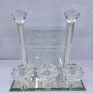 <span class=keywords><strong>Candelabro</strong></span> de estilo srael para decoración del hogar, portavelas de cristal de dos cabezas, diseño personalizado - Product Image 1