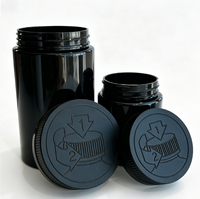 Bouteille noire de haute qualité pour animaux de compagnie à large ouverture avec bouchons à pression et à rotation