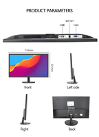 Moniteur 21,5 Pouces 1080p Full HD d'Ordinateur de Bureau, Écran LED avec Écran Tactile Capacitif