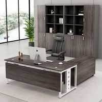 Ensemble de chaise de bureau et bureau en L moderne et minimaliste pour cadres, en bois sans peinture