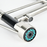 Robinet de cuisine SANIPRO, design moderne européen, en acier inoxydable, avec pré-évier, mélangeur, double sortie d'eau, avec douchette extractible