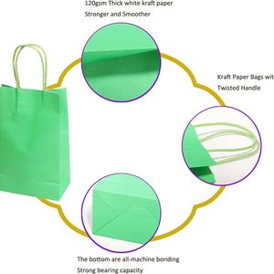 Paper <b>Gift</b> Bags with Handles <b>Small</b> Perfect Solution for Graduation Party Shopping Color Kraft Retail Tear Resistant Paper Bag - Product Image 3