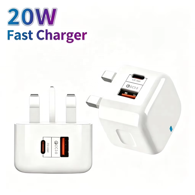 Phone Charger Fast PD 20W QC3.0 Dual Port Wall Charger UK EU US Plug Type C USB a Fast Charging Block Adapter