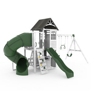 Certified Children Wood Outdside Playhouse Wooden Playground Equipment Supply Outdoor <b>Garden</b> Swing <b>Sets</b> Play Ground for <b>Kids</b> - Product Image 1