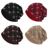 Bonnet souple en dentelle perlée pour femme, idéal pour la chimiothérapie, bonnet de nuit extensible doux, turban, couvre-cheveux, foulard