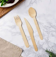 Ensemble de couverts jetables modernes en bois, fabriqués à partir de matières premières biodégradables, pour la cuisine quotidienne, la maison et les banquets festifs