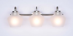 Modern Aluminum Glass Shade E26 LED Three Light Wall Lamp with Metal Finish for Indoor Bathroom <b>Vanity</b> <b>Lighting</b> - Product Image 2