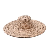 Chapeau de paille unisexe style français à bord large et dessus plat, tissé à la main, pour l'été, la plage, les vacances, le quotidien, protection solaire, chic vintage