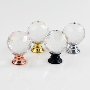 공장 가격 금베이스 서랍 유리는 손잡이 투명 컬러 크리스탈 풀 손잡이 당김 - Product Image 3