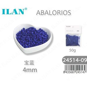 Perline Ilan Abalorios 4mm Blu Reale 50g per Creazione di Gioielli - Product Image 1
