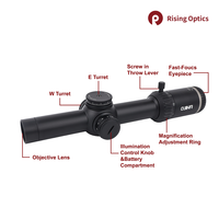 Lunette de chasse HD 1-8x24 SFP LPVO avec réticule éclairé, optique gravée sur verre, 30 mm, deuxième plan focal