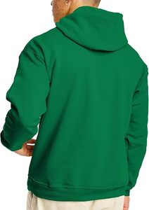 Sweat-shirt à capuche en jersey uni teint en pièce pour homme, 100 % polyester, avec design doublé, poids du tissu 340 g, séchage rapide - Product Image 5