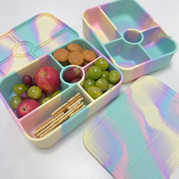Boîte à lunch en silicone pour enfants, personnalisable, plusieurs couleurs, rectangulaire, sans BPA, de qualité alimentaire, boîte à goûter en silicone