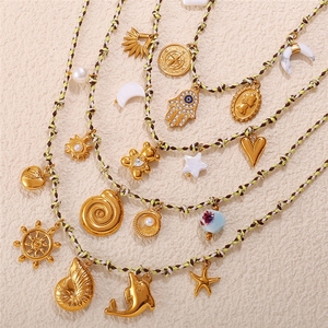 Bracelet chaîne en corde nouée style océan en acier inoxydable <span class=keywords><strong>E316L</strong></span>, collier inaltérable pour femme, bijoux - Product Image 1